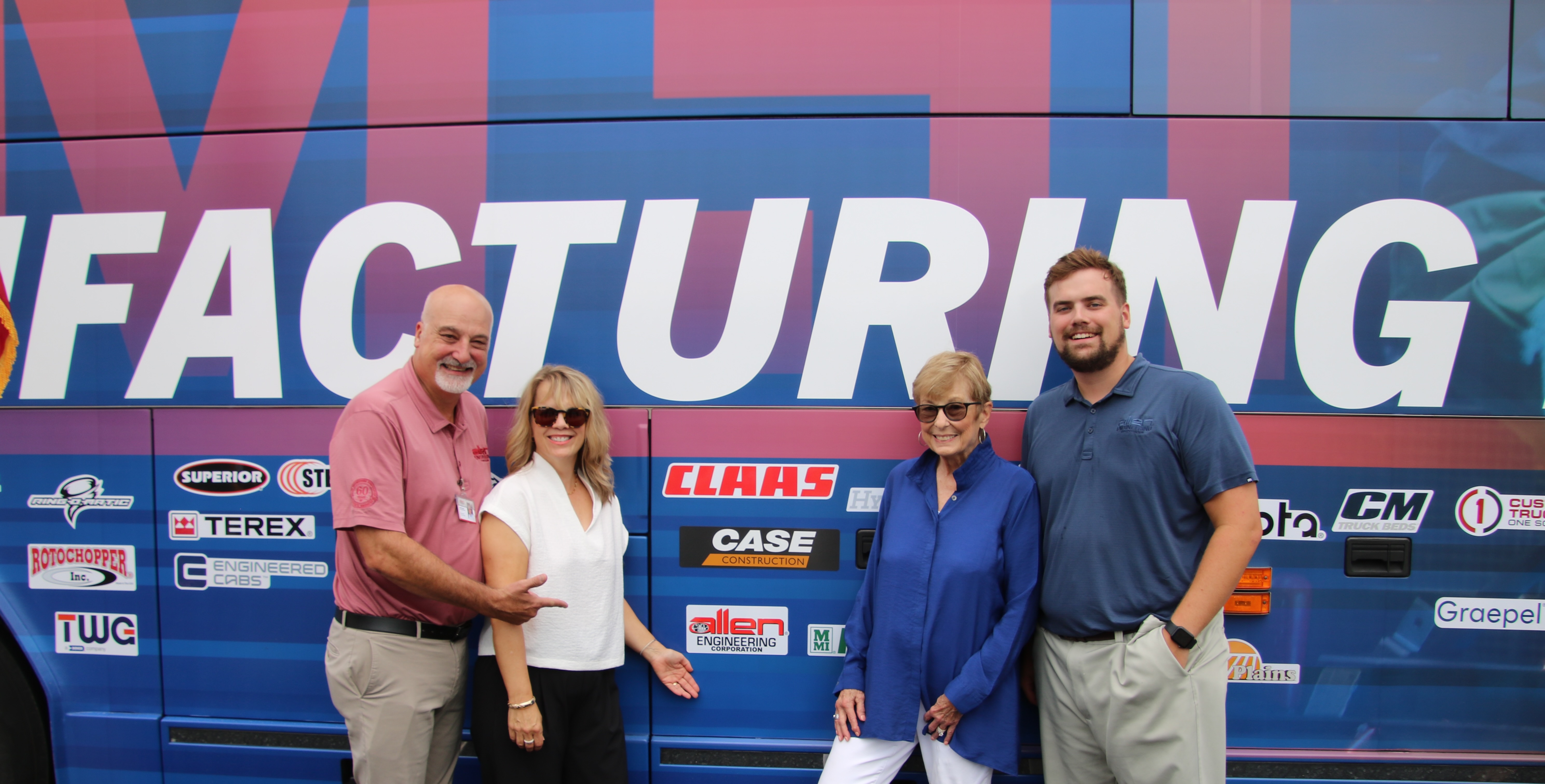 Pictured (L to R) Jay Allen (CEO & 2nd Generation Leadership), Lesle Allen (Secretary of the AEC Board of Directors, Wife to Jay and Mother of Daniel) Mary Ann Allen (Co-Founder, Chairwoman of the Board, and Grandmother of Daniel) & Daniel Allen (Customer Service Manager & 3rd Generation Leadership)